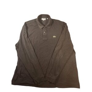 Lacoste Polo Shirt Mens 4XL Black Classic Fit Long Sleeve Pique Logo L1312